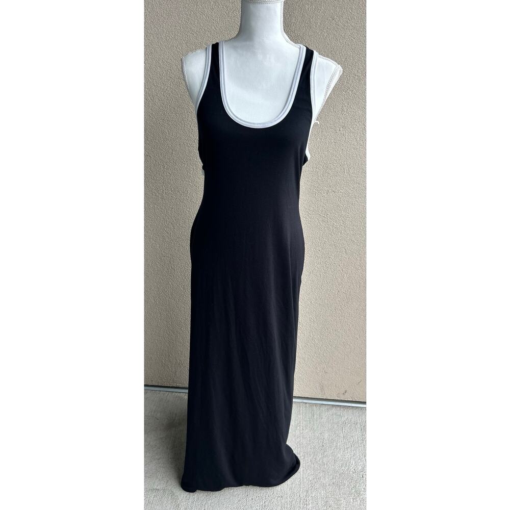 Free-Est Free People Black and White Contrast Maxi Dress Open Back Fitted Size M - Picture 3 of 7